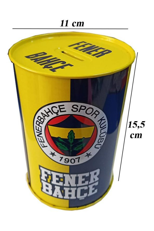 Fenerbahçe Metal Kumbara Orta Boy Orjinal Lisanslı 1 Adet FB Kumbara Taraftar Kumbara Sarı Kanarya 11x15.5 cm ürün görseli 1