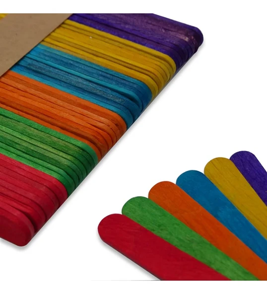 EĞLENCELİ ÇUBUKLAR RENKLİ 15x1,8CM 50Lİ UZUN ürün görseli 1