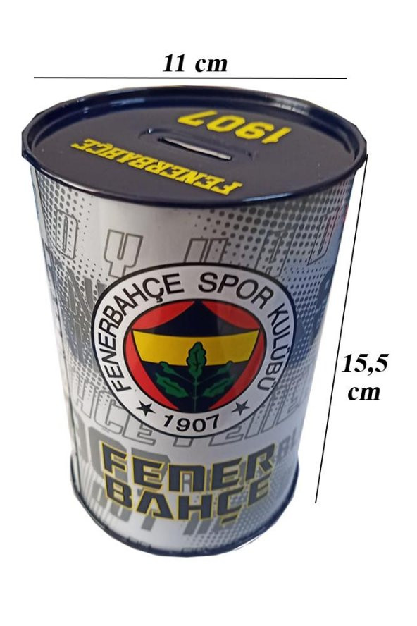 Fenerbahçe Metal Kumbara Orta Boy Orjinal Lisanslı 1 Adet FB Kumbara Taraftar Kumbara Sarı Kanarya 11x15.5 cm ürün görseli 1