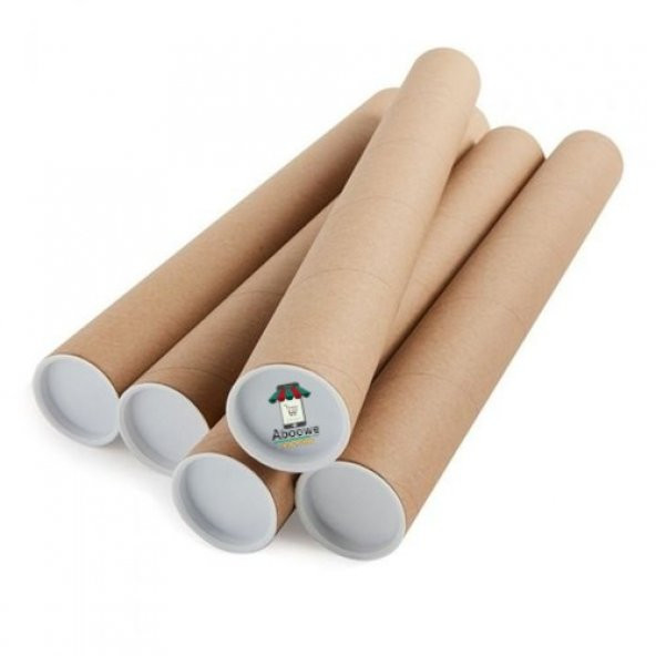 Postüp Kapaklı Silindir Kutu Rulo Gönderi Tüpü 5 cm x 50 cm 5 Adet ürün görseli 1