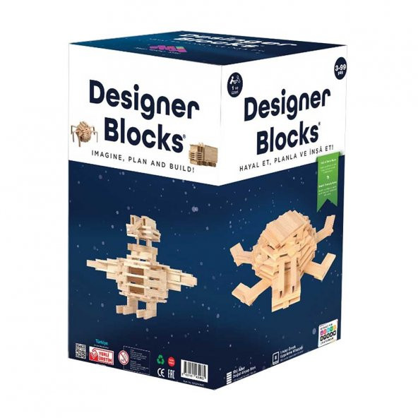 Designer Blocks 100 Doğal Ahşap Parça 3+ Yaş 1+ Oyuncu ürün görseli 1
