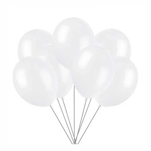 Balon Tek Renk 12" 10lu Beyaz - Resim 2