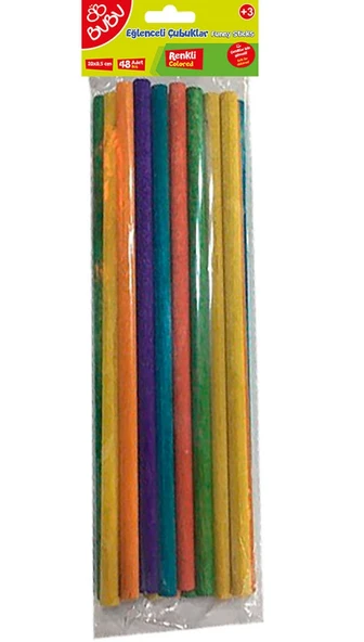 BU-BU EĞLENCELİ ÇUBUKLAR RENKLİ 20x0,5CM 24'LÜ ürün görseli 1