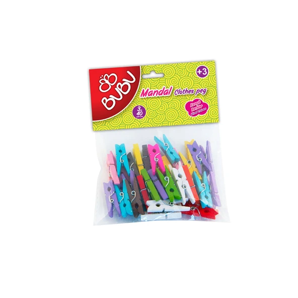BU-BU MANDAL 3CM 40'LI RENKLİ ürün görseli 1