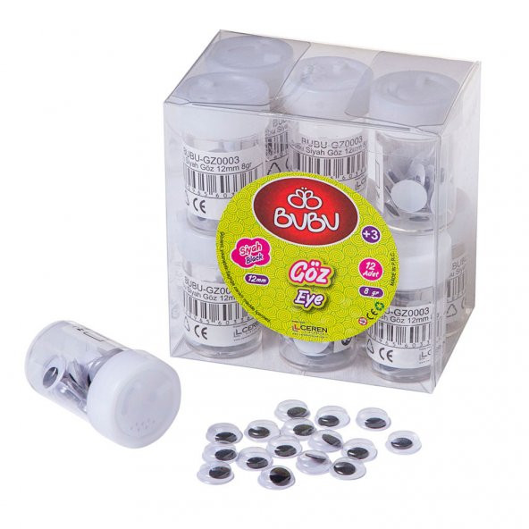 BU-BU SİYAH GÖZ 12MM.8GR. ürün görseli 1