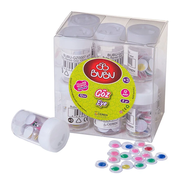BU-BU RENKLİ GÖZ 12MM.8GR. ürün görseli 1