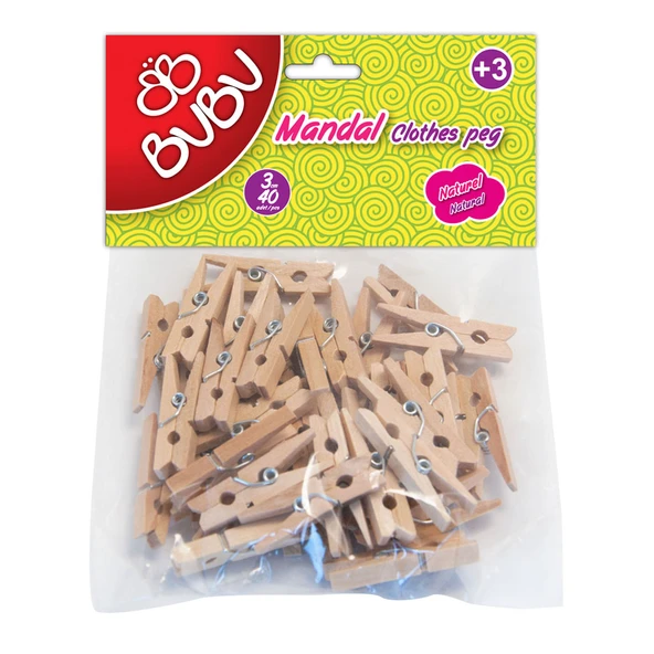 BU-BU MANDAL 3CM 40'LI NATURAL ürün görseli 1