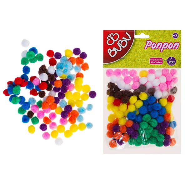 BU-BU PONPON 1 CM.200'LÜ KARMA ürün görseli 1