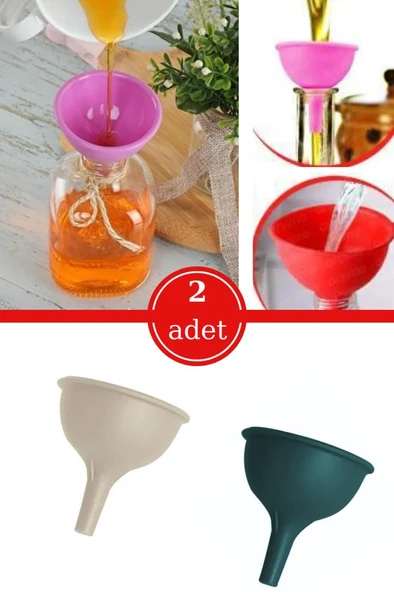 Flosoft 2 Adet Mini Huni, Pratik Silikon Yağ Sirkelik Huni 7cm 2'li Set ürün görseli 1