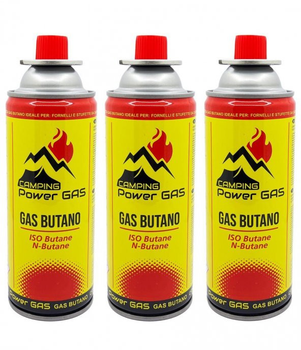 Power Bütan Propan Gaz Kartuşu Kamp Gazı 400 Ml 3 Adet ürün görseli 1