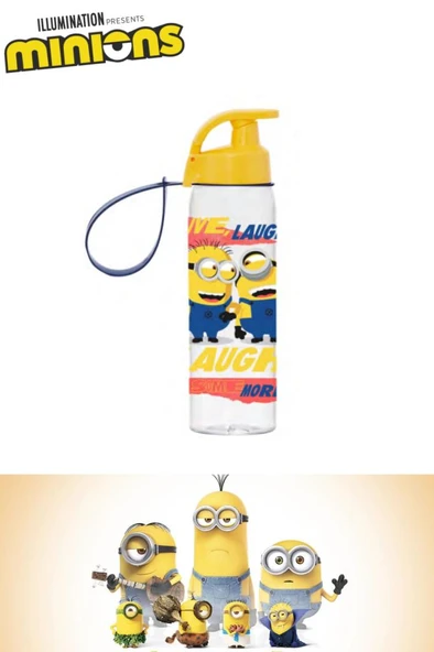 Flosoft Lisanslı Minions Matara, Minyonlar Desenli Okul Suluğu, Sızdırmaz Öğrenci Suluk 500ml ürün görseli 1