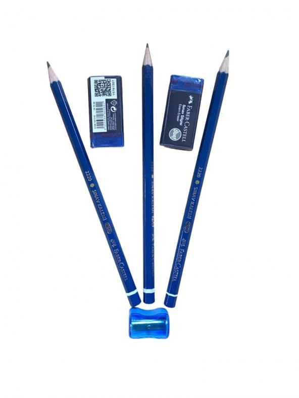 Faber Castell Sınav Seti - (3 Kalem 2 Silgi) Kalemtraş Hediyeli ürün görseli 1