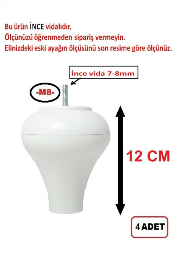(VİDA ÖLÇÜSÜNE DİKKAT ) Armut Plastik Baza Ayağı Koltuk Kanepe A ürün görseli 1