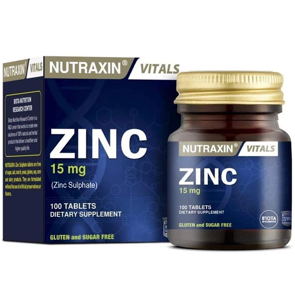 Nutraxin Zinc Sulphate 15 mg 100 Tablet ürün görseli 1