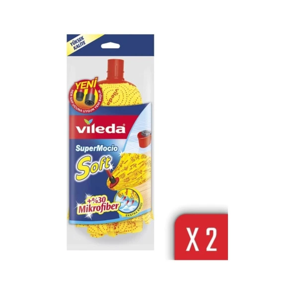 Vileda Supermocio %30 Mikrofiberli Soft Yedek Paspas - 2'li Paket ürün görseli 1