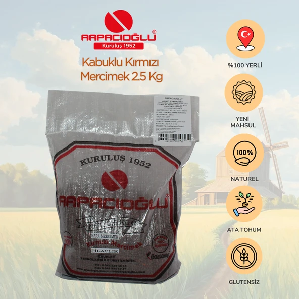 Arpacıoğlu %100 Yerli Türk Malı Siyah Mercimek 2.5kg ürün görseli 1