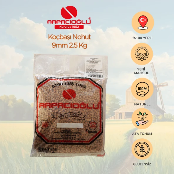 Arpacıoğlu %100 Yerli Türk Malı 9mm Koçbaşı Nohut 2.5kg ürün görseli 1