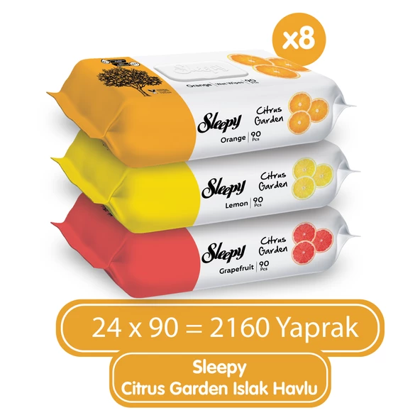 Sleepy Citrus Garden Islak Bebek Havlusu 24x90 (2160 Yaprak) ürün görseli 1