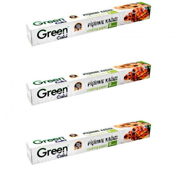 Green Cuki Yağlı Fırın Tepsi Pişirme Kızartma Kağıdı - 8 Metre -3 Kutu ürün görseli 1