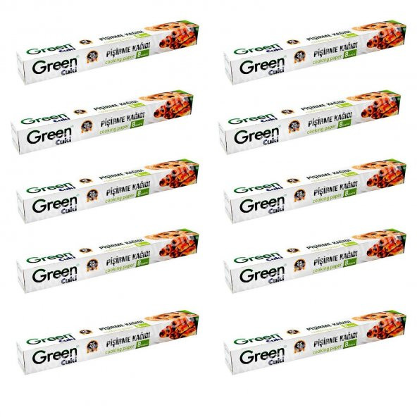 Green Cuki Yağlı Fırın Tepsi Pişirme Kızartma Kağıdı - 8 Metre - 10 Kutu ürün görseli 1