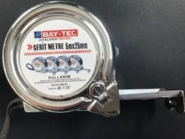 Bay-Tec Mk4147 5Mt 25MM Krom Şerit Metre ürün görseli 1