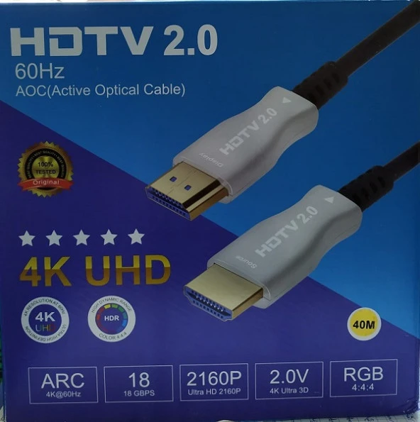 HDTV 2.0 60Hz AOC (Active Optical Cable) 4K UHD HDMI KABLO 40 METRE ürün görseli 1