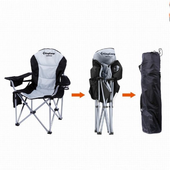 KingCamp DELUXE SANDALYE (SIYAH/GRI) - Resim 8