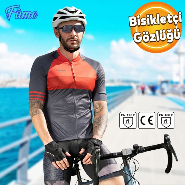 Bisiklet Gözlüğü UV Korumalı Ayarlanabilir Bisikletçi Gözlük Füme S900 ürün görseli 1