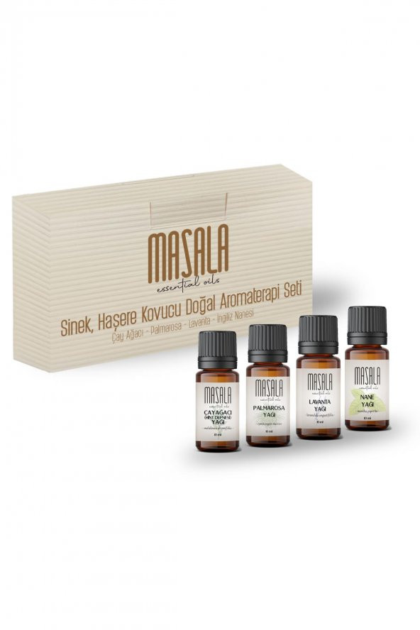 Sinek - Kene - Haşere Kovucu Aromaterapi Seti - Tick - Housefly Repellent Aromatherapy Kİt (Nane 10 ml -Lavanta 10 ml - Çay Ağacı 10 ml -Palmarosa 10 ml) ürün görseli 1