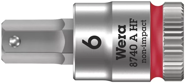 Wera 8740 A HF Altıgen Uçlu Zyklop Lokma Bits, 1/4" Soketli, Tutma Fonksiyonlu, 6 x 28 mm ürün görseli 1