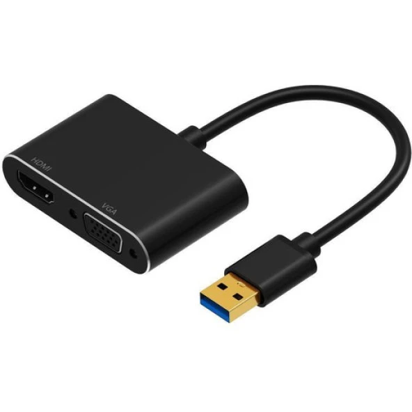 USB 3.0 TO VGA/HDMI VİDEO ADAPTER ÇEVİRİCİ DÖNÜŞTÜRÜCÜ ürün görseli 1