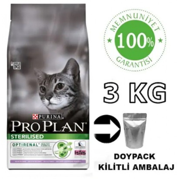 Proplan Sterilised Hindili Kısırlaştırılmış Kedi Maması 3 Kg Açık Mama ürün görseli 1