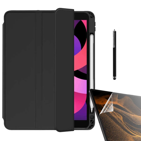 Gpack Apple iPad 10.2 2021 9.Nesil Kılıf Kalem Bölmeli Arkası Şeffaf Standlı nt11  Nano  Kalem ürün görseli 1