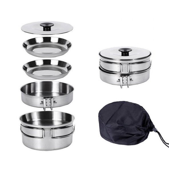 KingCamp BACKPACKER III SILVER YEMEK SET (2 KISI) - Resim 2