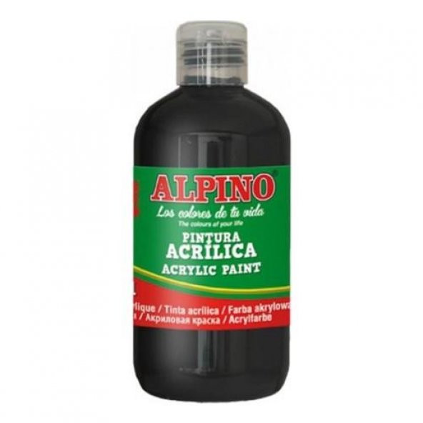 Alpino Akrilik Boya Şişe 250 ML Siyah DV000311 ürün görseli 1