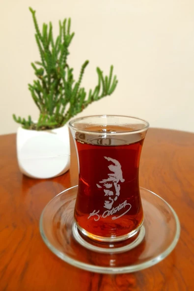 Atatürk Işlemeli 6lı Çay Seti 155 Cc ürün görseli 1