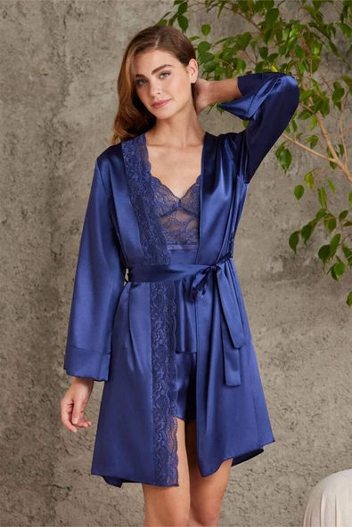 Pierre Cardin 4lü Gecelik Çeyiz Takım Lacivert ürün görseli 1