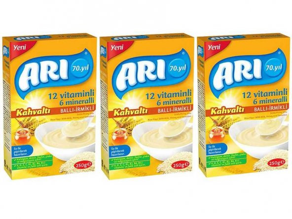 Arı Mama Kahvaltı Ballı İrmikli Pirinç Unu 250 gr x 3 Adet ürün görseli 1