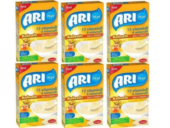 Arı Mama Kahvaltı Ballı İrmikli Pirinç Unu 250 gr x 6 Adet ürün görseli 1