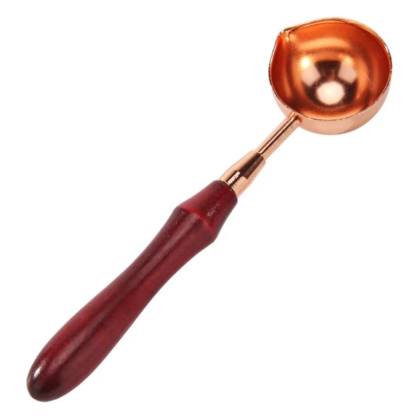 Ahşap Saplı Retro Mum Mühürü Eritme Kaşığı Rose Gold ürün görseli 1