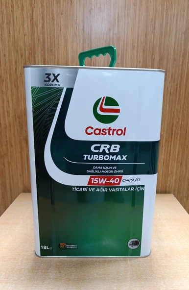 Castrol CRB Turbomax 15W-40 18 Litre Motor Yağı Üretim Yılı 2026 ürün görseli 1