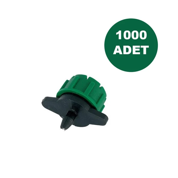 DEBİ AYARLI DAMLATICI YEŞİL DAMLA SULAMA DAMLATICI EMİTÖR 1000 ADET ürün görseli 1