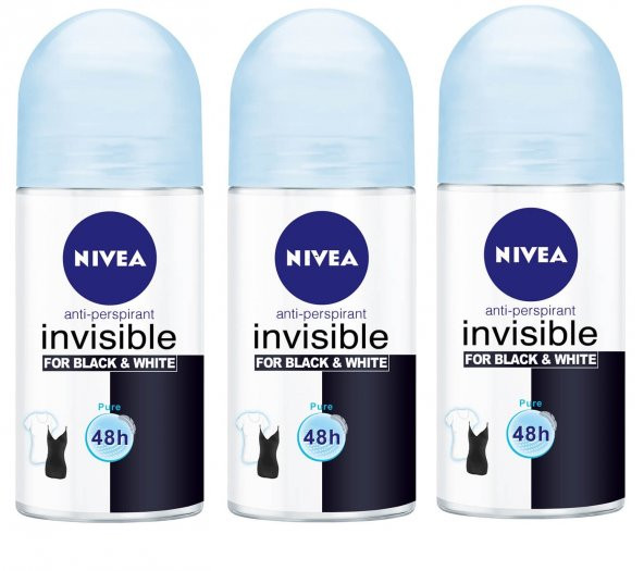 Nivea Roolon Bayan 50 ml İnvesible Pure (mavi )	 (3 Adet ) ürün görseli 1