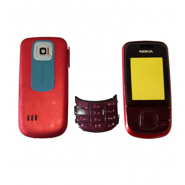 Nokia 3600s Kapak Nokia 3600 Slide uyumlu Kırmızı Renk Ön Kapak Arka Kapak Tuş Takımı ürün görseli 1