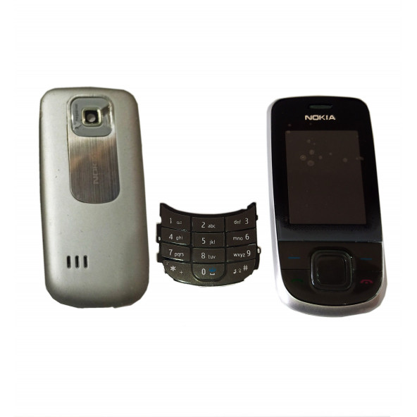 Nokia 3600s Kapak Nokia 3600 Slide uyumlu Gri Renk Ön Kapak Arka Kapak Tuş Takımı ürün görseli 1