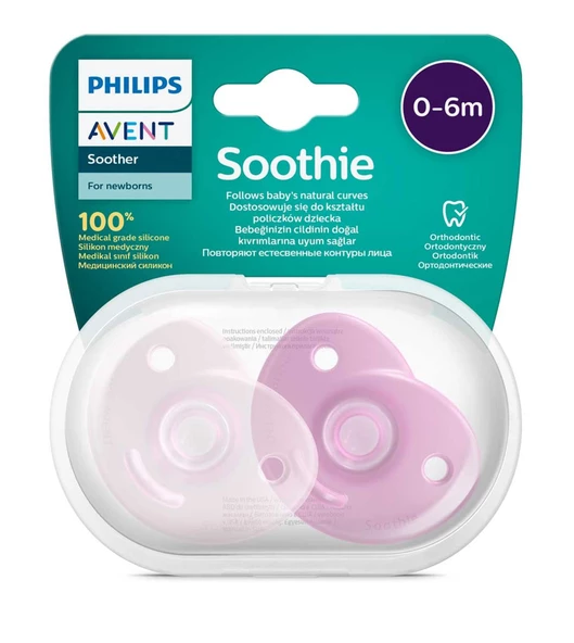 AVENT Philips Avent Soothie Ortodontik Saklama Kutulu 2li Emzik 0-6 Ay - Kız ürün görseli 1