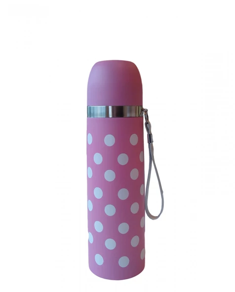 Sema Bebe Sema Baby Puantiyeli Bebek Termosu 500 ml - Pembe ürün görseli 1