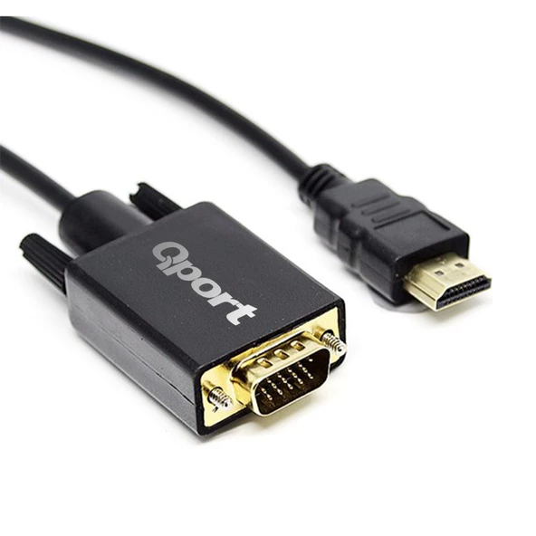 QPORT Q-HVG18 HDMI TO VGA ÇEVİRİCİ KABLO 1.8 MT ürün görseli 1