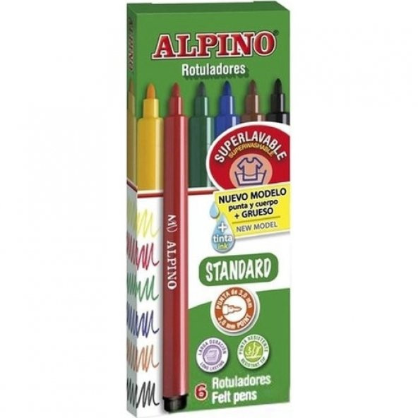 ALPINO KEÇELİ KALEM 6LI ürün görseli 1