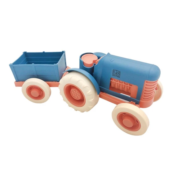 Let's Be Child Römorklu Sürtmeli Plastik Traktör LC-30878 Lacivert-Turuncu ürün görseli 1